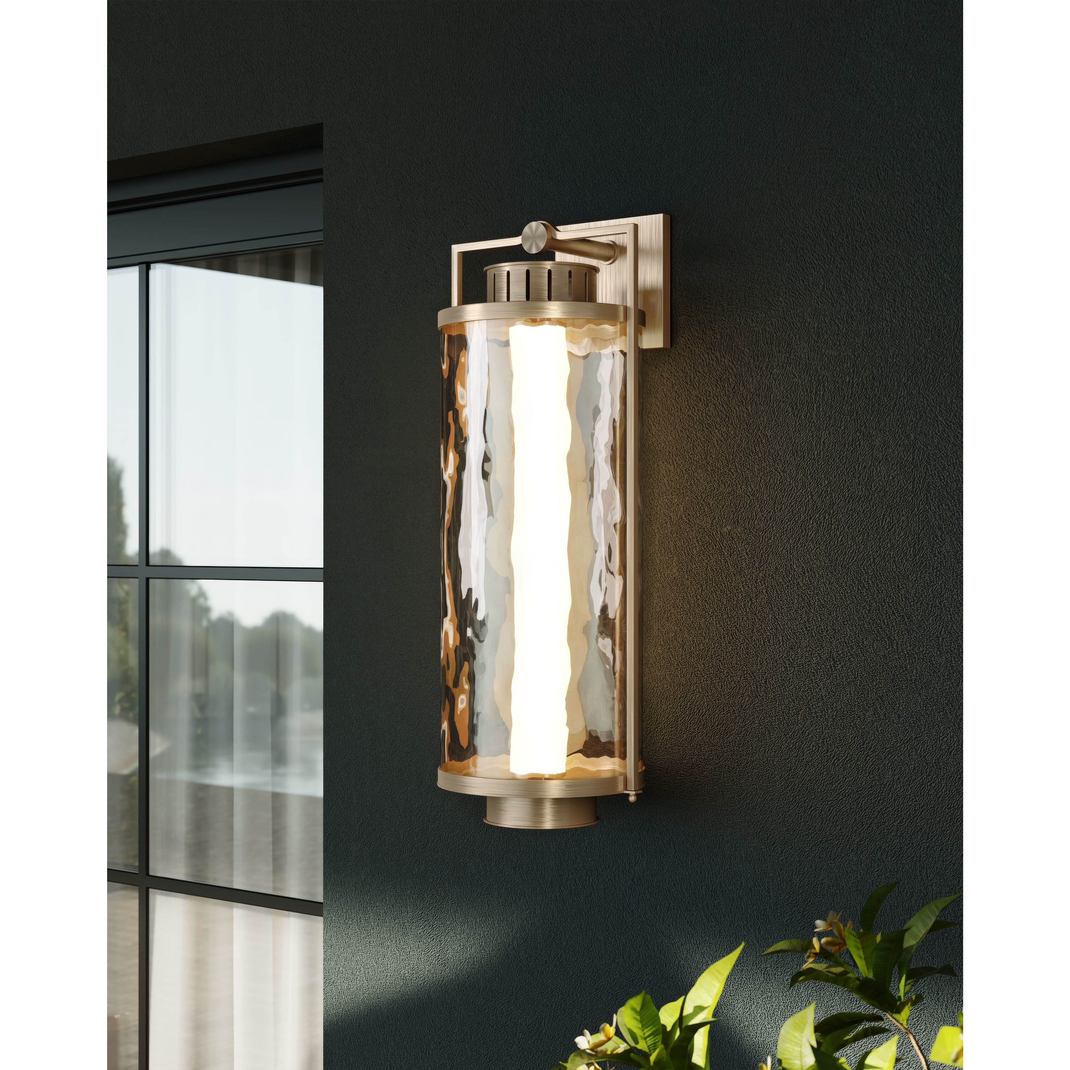 Haddock LED 22.5 inch Patina Brass Outdoor Wall Sconce